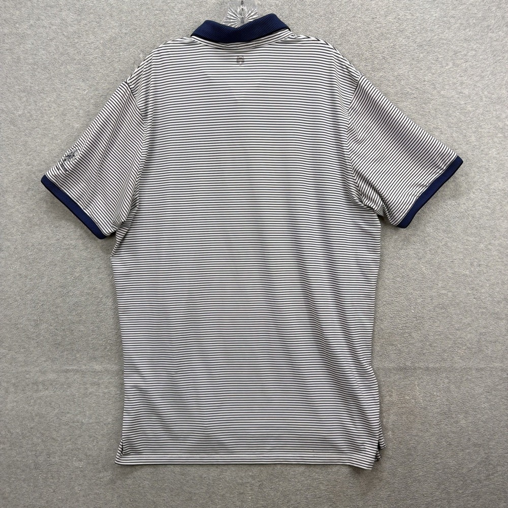 Greyson Polo Shirt Mens‎ XL Blue White Striped Trump National Charlotte Golf - Picture 4 of 9